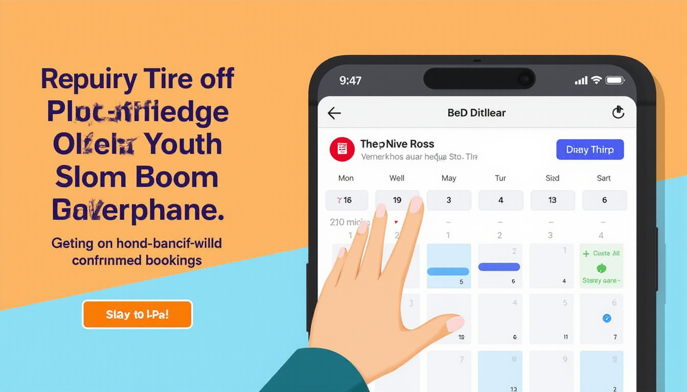  Smart mobile offer showing 3x bookings, patient tapping appointment, calendar flooded with confirmed bookings