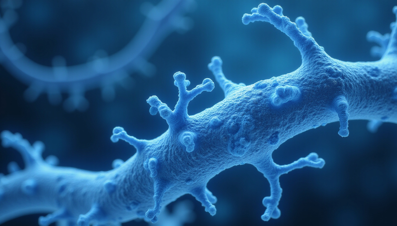  Contrast scene: calming blue cytokines promoting repair, nerve fibers releasing pain signals fading, high detail