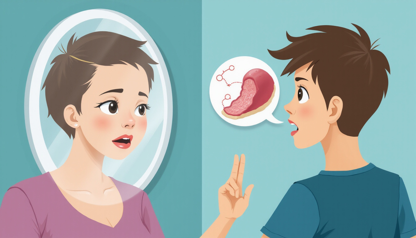  Concerned person examining receding hairline in mirror, hormonal infographic overlay, realistic lighting