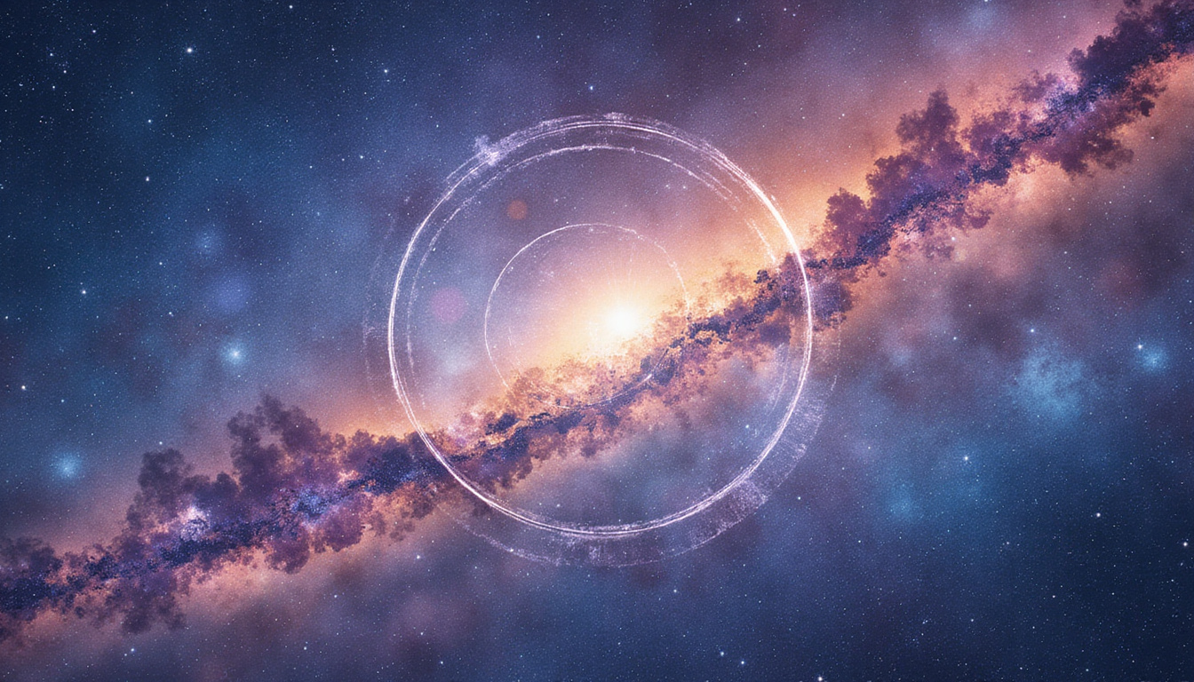 Mystical astrological chart, watercolor nebula, emotional currents as ribbons, destiny paths etched in starlight