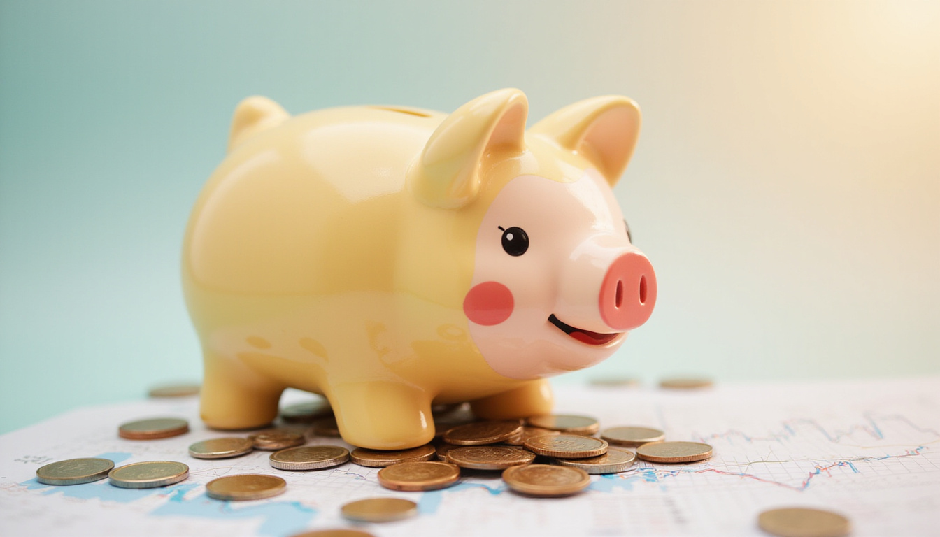  Piggy bank shaped like knee with coins spilling, medical chart, optimistic clean minimal style