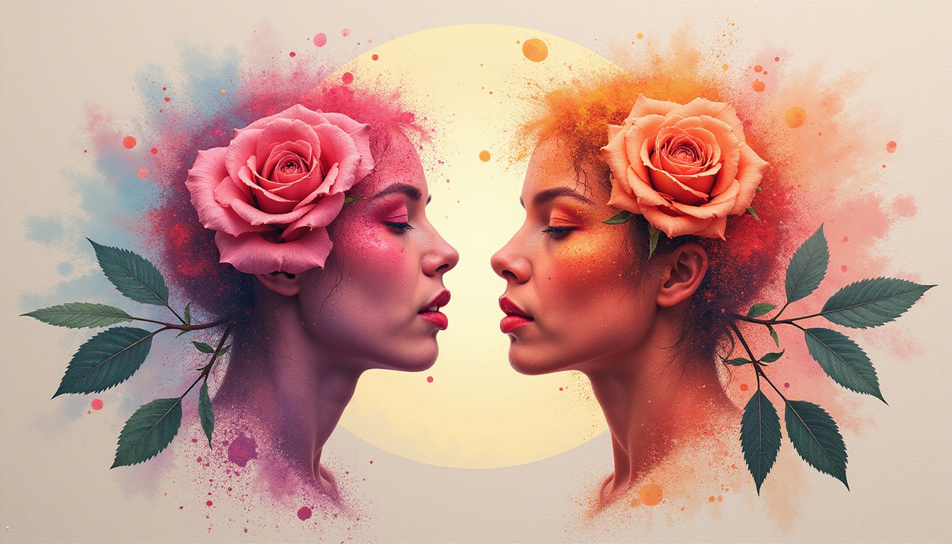  Split image of love matches and dealbreakers: blooming roses versus wilting thorns, planetary alignment