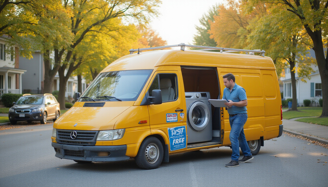  Courier van door open, 