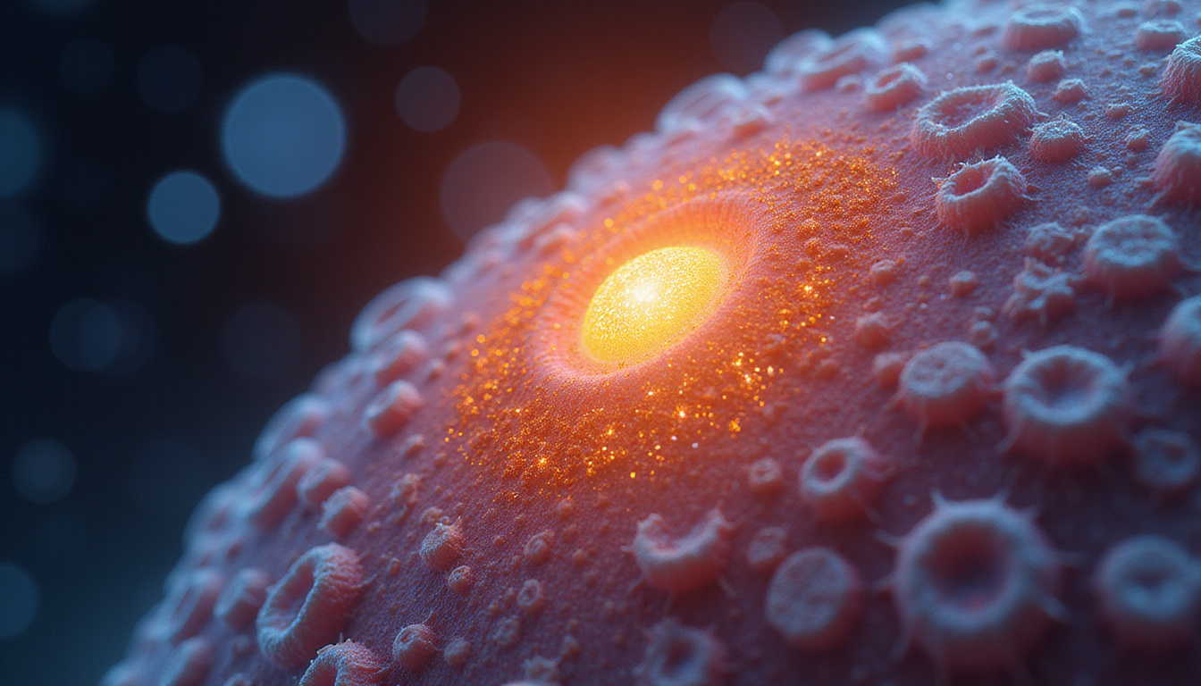  Clinical cross-section of scalp showing rejuvenated follicles, glowing hormone molecule, scientific but warm aesthetic