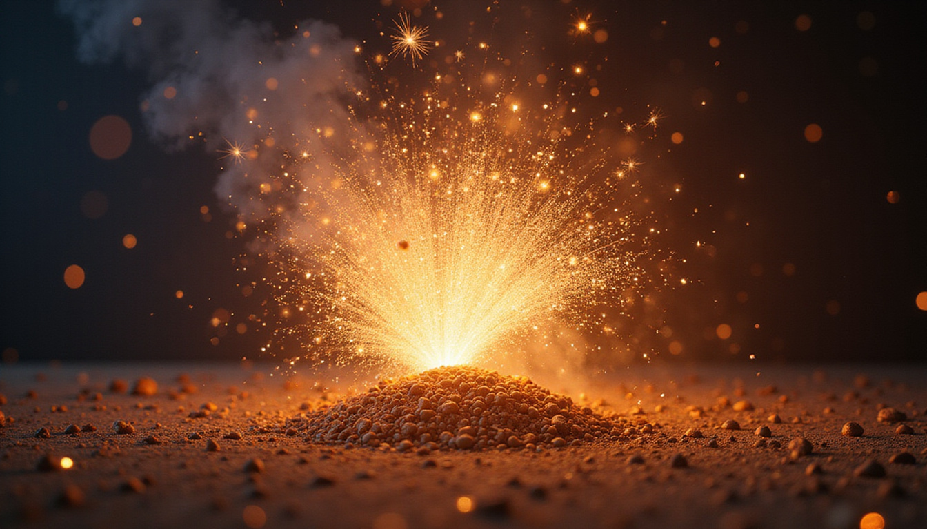 Exploding viral content seed sprouting shares and likes like fireworks, golden light, dynamic motion