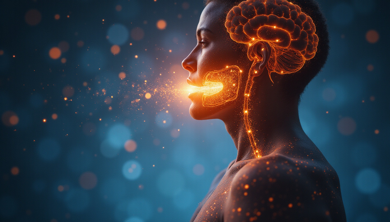  Human silhouette with radiant organs absorbing luminous supplement particles, key unlocking vibrant health energy