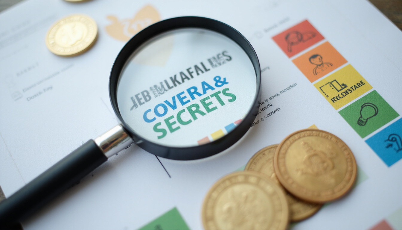 Close-up magnifying glass over insurance policy highlighting