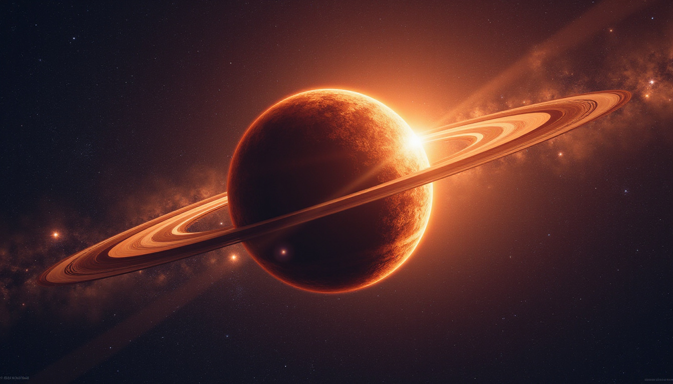 Dramatic exoplanet transit silhouette, delicate shadow patterns revealing atmospheric rings, cosmic nebula backdrop