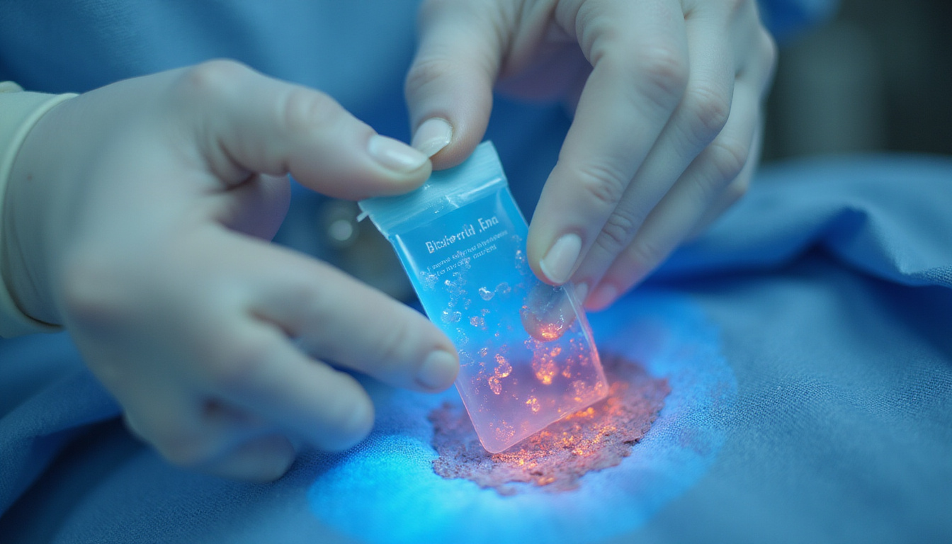  Surgeon applying kartogenin hydrogel to damaged joint, bioengineered cartilage scaffold forming, hopeful patient