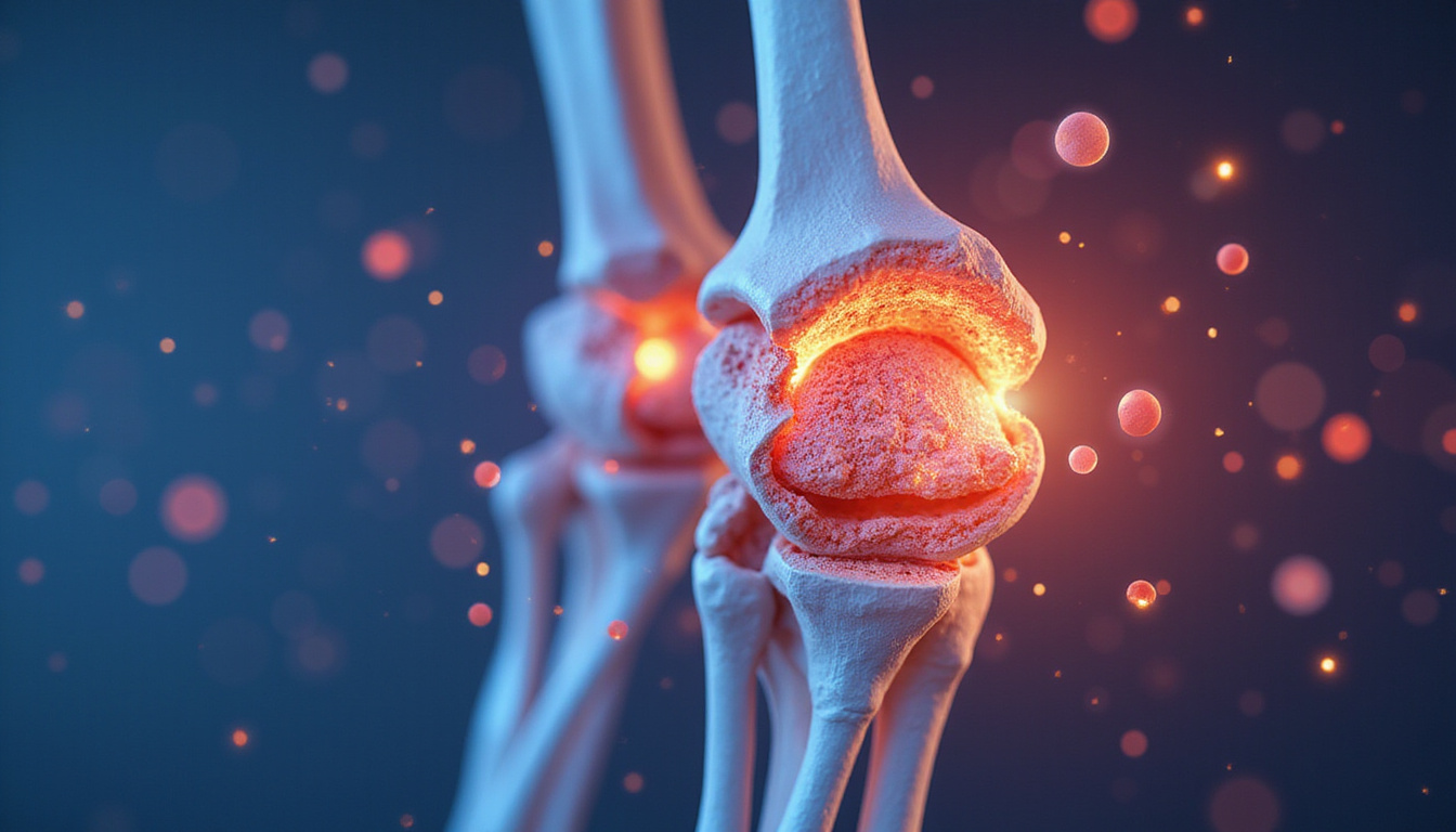  Cross-section of healthy and osteoporotic bone, osteoclasts resorption, therapeutic pills, caution symbol