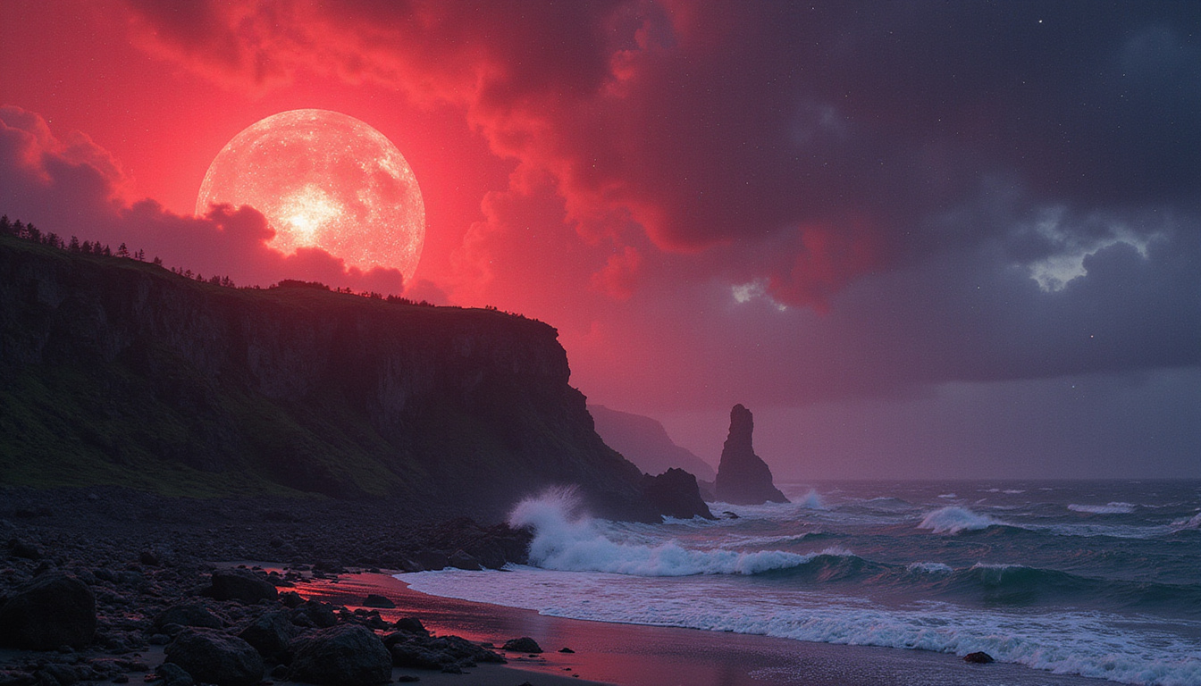  Red dwarf flares illuminate cliffside colony on terminator, windstorms, dying oceans, ominous aurora