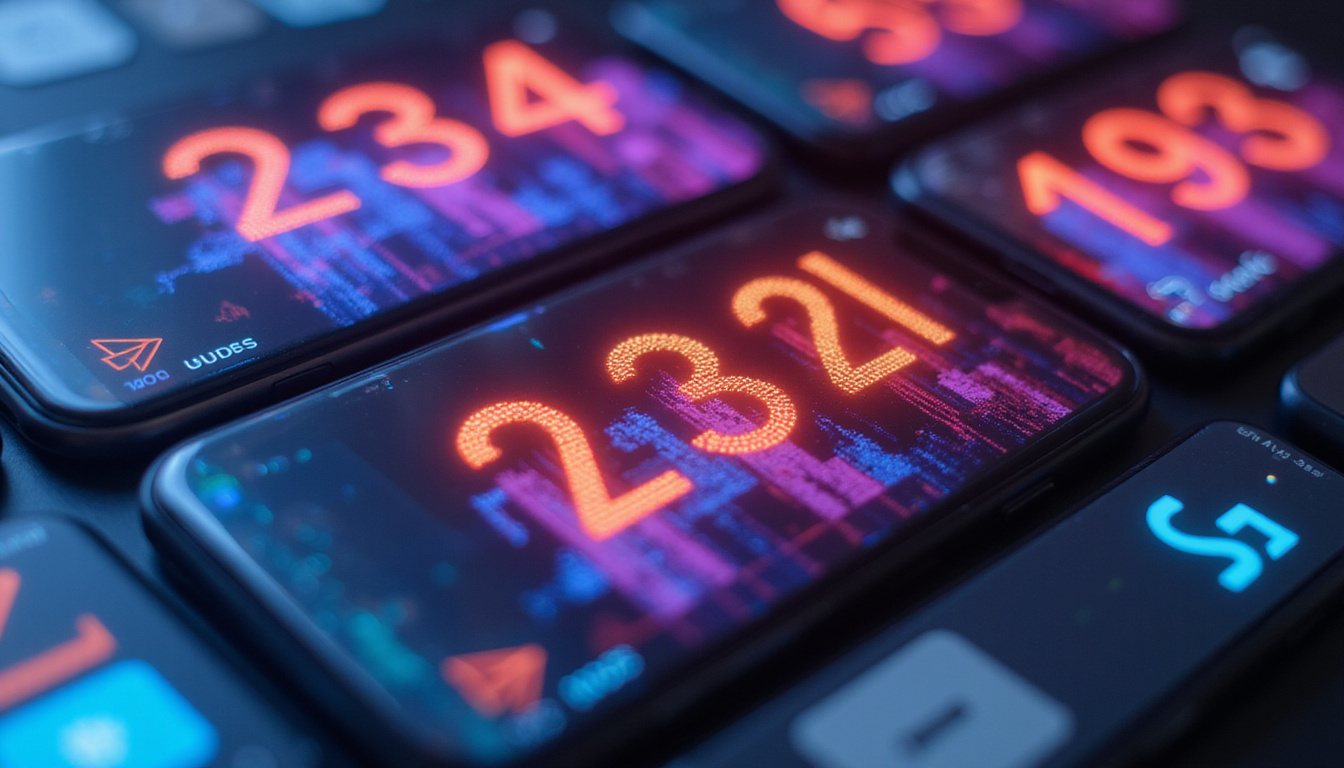 Close-up of mobile and desktop screens showing compatible ad slots, glowing conversion rate numbers