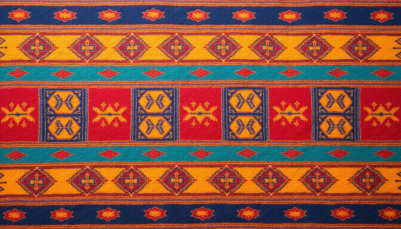  Contemporary South Asian artisans reclaiming swastika motifs on textiles, vibrant colors, respectful cultural revival